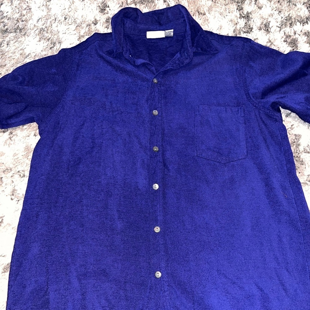 Chico's design soft Vibrant Blue Button-Down Shirt